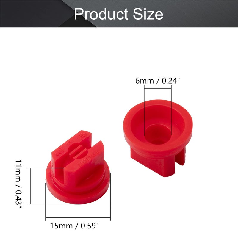 MroMax Flat Fan Spray Tip, 14Pcs 110 Degree Plastic Nozzle 0.4mm Aperture for Backpack Sprayer, Garden Spray, Agricultural Greenhouse Spray Equipment (Red) - Image 2